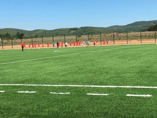 चीन उच्च ग्रेड नई डिजाइन संयोजन फुटबॉल घास कृत्रिम टर्फ आपूर्तिकर्ता